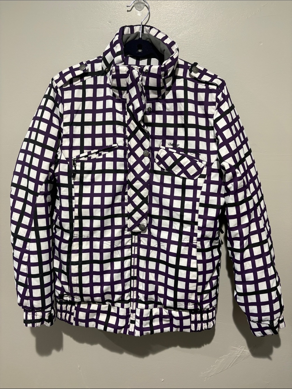Millennium Three M3 Women’s M Purple Checker Ski Snowboard Jacket